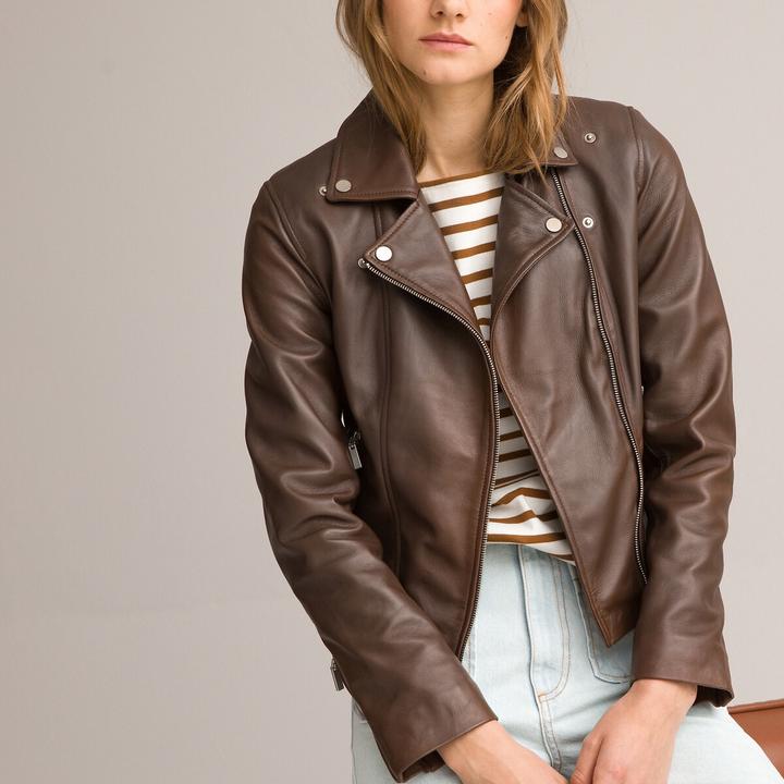 Immagine prodotto La Redoute Collections Giacca in pelle stile motociclista (48)