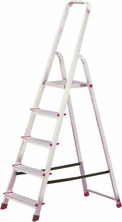 Produktbild Krause Haushaltsleiter CORDA silber 8 Stufen, H: 240,0 cm (Arbeitsplattform, 10 cm)