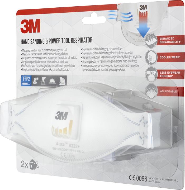 3M Atemschutzmaske Aura 9322+C2 (FFP2, 2 x)