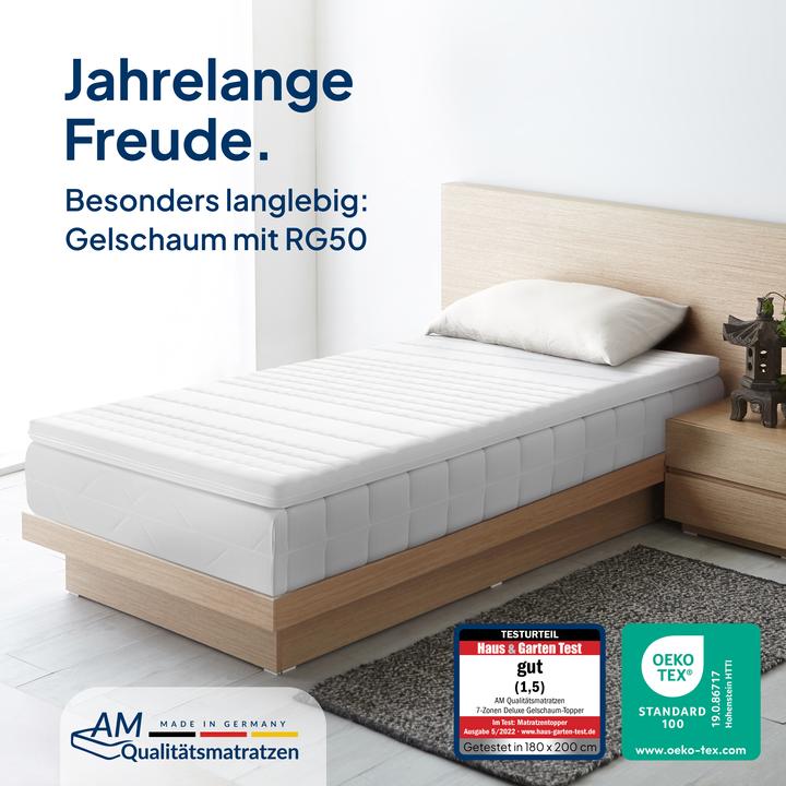 Produktbild AM Qualitätsmatratzen 7-Zonen Deluxe Gelschaum (80 x 200 cm)