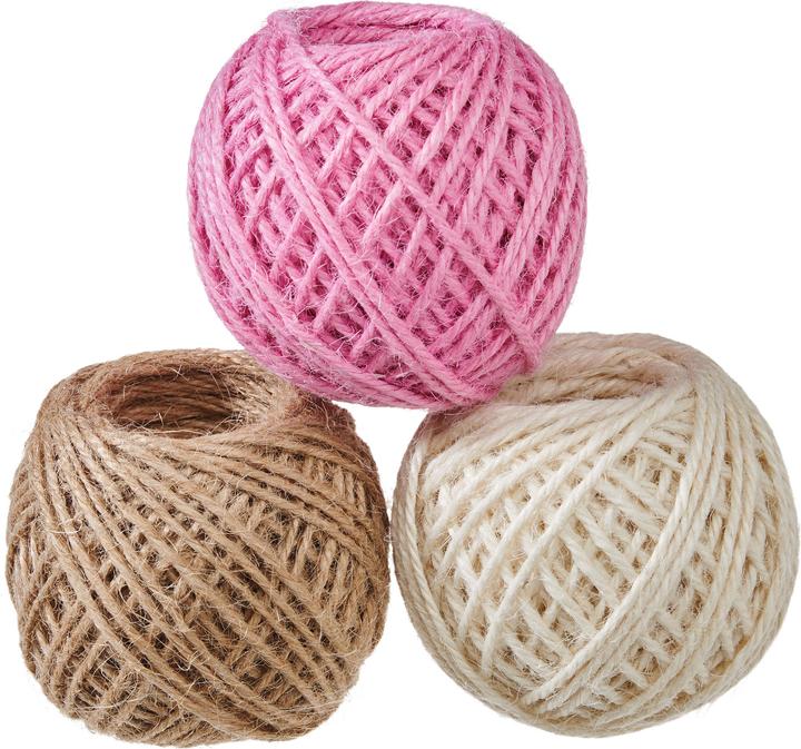 Immagine prodotto VBS Set di corde di iuta "Juta", 2 mm, 3 gomitoli da 30 m ciascuno (3000 m)