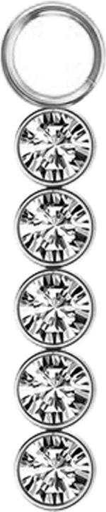 Star Piercing Anhänger silber fünf Kristalle silber (Chirurgenstahl 316L, ohne Messing)