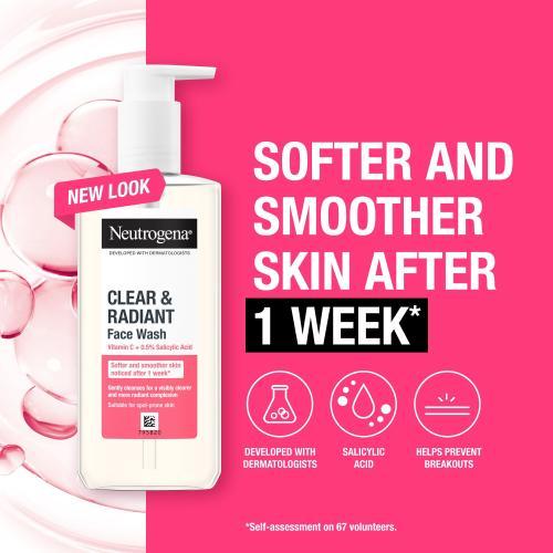 Actual product image Neutrogena Clear & Radiant Face Wash (Gel, 200 ml)
