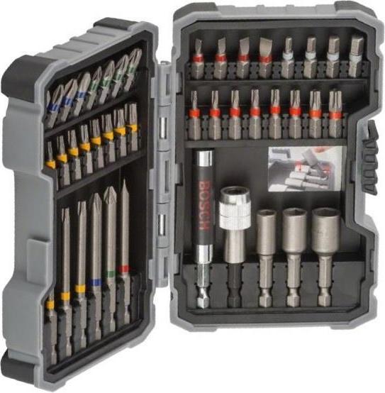 Produktbild Bosch Professional Zubehör Bits-Satz mit Klingenhalter - 43 Stk (Innensechsrund TX M10, Innensechsrund TX M15, Innensechsrund TX M20, Innensechsrund TX M30, Kreuz Phillips PH M1, Kreuz Phillips PH M2, Innensechsrund TX M25, Innensechsrund TX M27, Innensechsrund TX M40, Kreuz Pozidriv PZ M1, Kreuz Pozidriv PZ M2, Kreuz Phillips PH M3, Kreuz Pozidriv PZ M3)