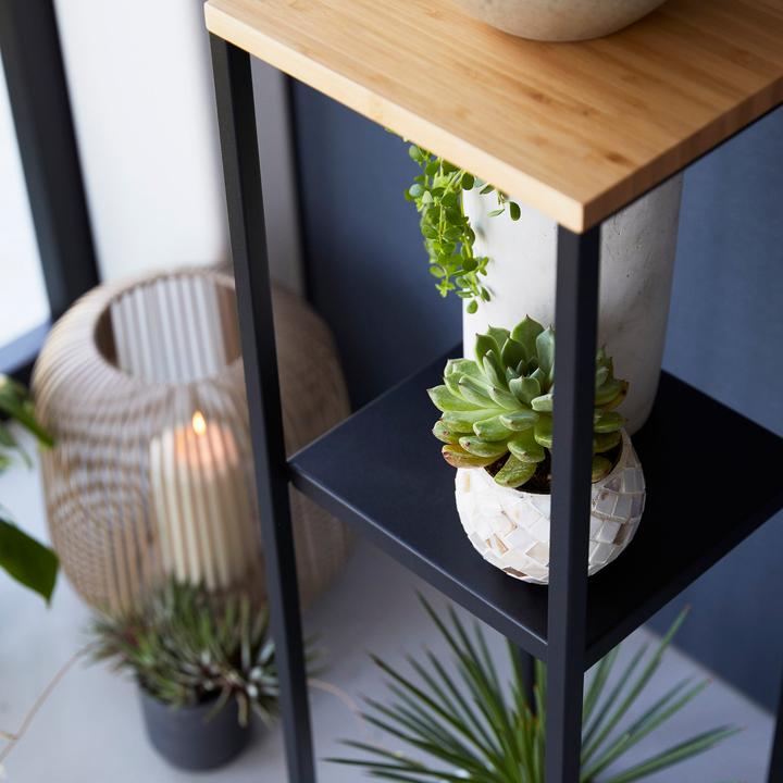 Actual product image Yamazaki 2-tier shelf with wooden top TOWER