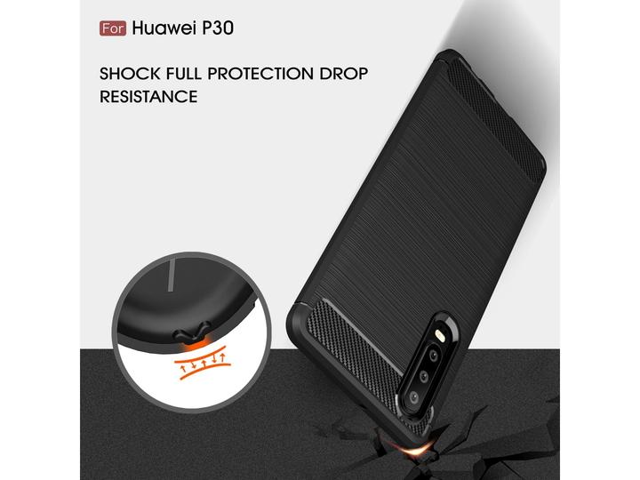 Produktbild Screenguard Huawei P30 Hülle Carbon Brushed Soft TPU (Huawei P30)
