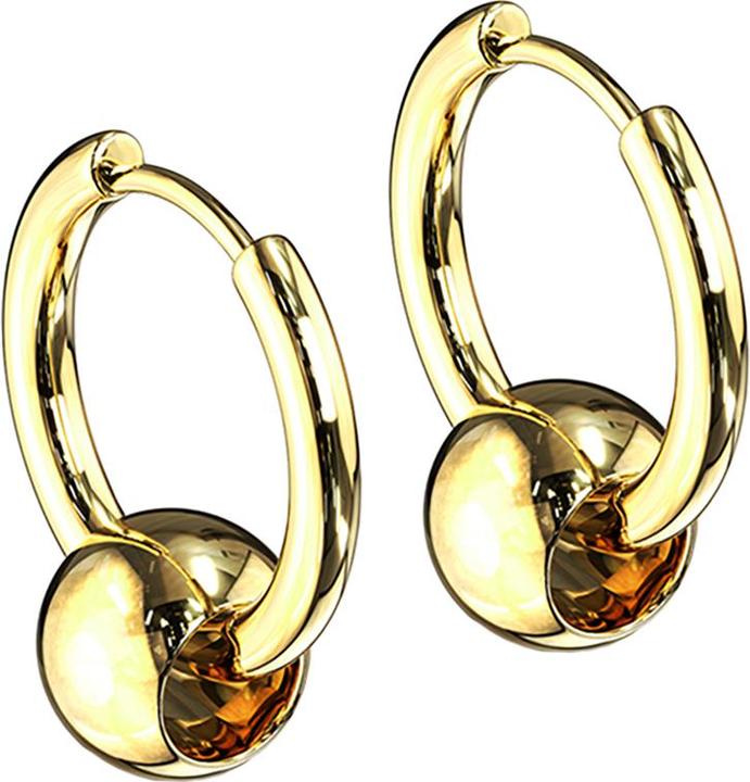 Star Piercing Ohrring vergoldet Anhänger Kugel (ohne Messing, Chirurgenstahl 316L)
