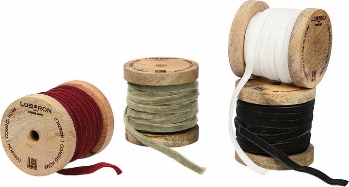 Loberon Lot de 4 rubans de velours Hilary multicolores (Ruban, 4 x)