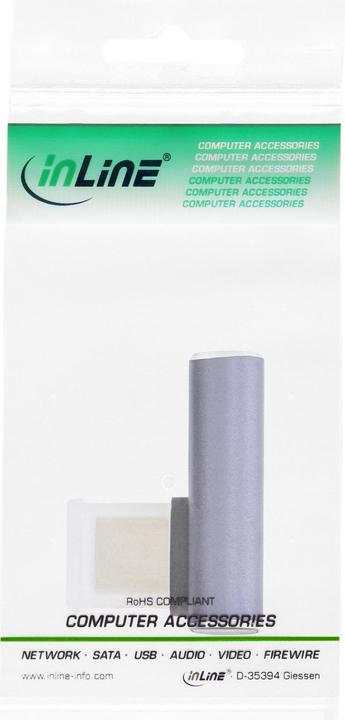 Productafbeelding InLine ® USB4 adapter, USB type-C stekker/aansluiting verticaal haaks rechts/links, aluminium, grijs (USB Type-C, 24 cm)