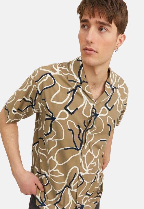 Actual product image Jack & Jones Jprbladrew Print Resort Shirt S/S Ln (L)