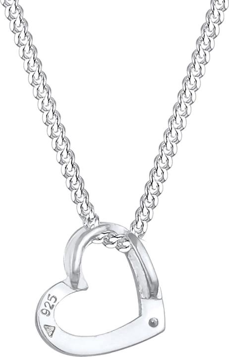 Actual product image Elli mit Herz-Anhänger und Rosa Kristall (Sterling Silver, 45 cm)