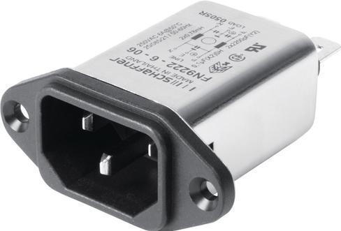 Schaffner EMV Appliance plug with filter, 20A, 250VAC