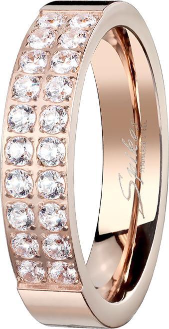 Star Piercing Ring rosegold mit zwanzig Kristallen