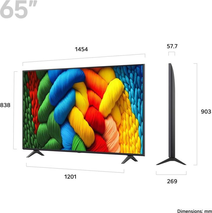 Image du produit LG 65NANO80A6B (65", NANO80, Nano-Cell, 4K, 2025)