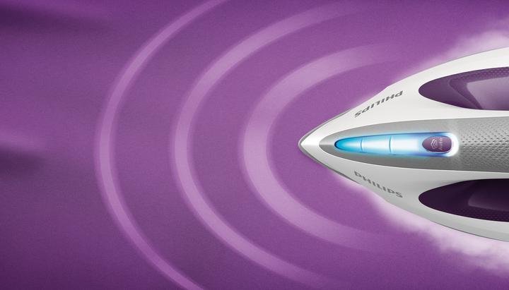 Actual product image Philips GC9660/30 steam ironing station T-ionicGlide soleplate Purple, White (2700 W, 520 g/min)