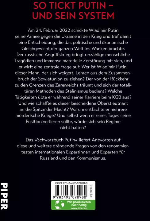 Produktbild Schwarzbuch Putin (Deutsch, Thomas Stauder, Jens Hagestedt, Ursula Held, Jörn Pinnow, Barbara Sauser, Galia Ackerman, Stéphane Courtois, Nadine Püschel, 2023)