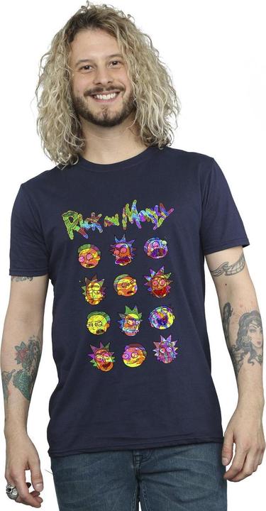 Immagine prodotto Rick And Morty Tie Dye Faces Maglietta Uomo (4XL)