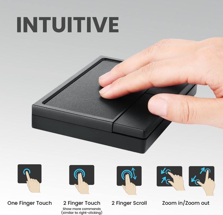 Produktbild Perixx PERIPAD-704, grosses kabelloses Touchpad, schwarz (DE, Kabellos)