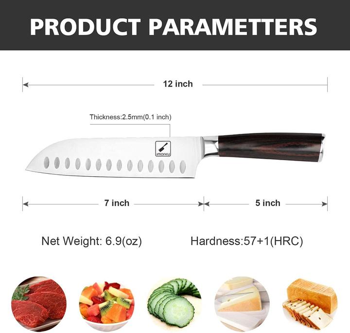 Actual product image Imarku Santoku, 7 inch (18 cm)