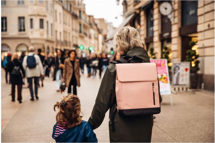 Actual product image Beaba Oslo changing rucksack - dusky pink