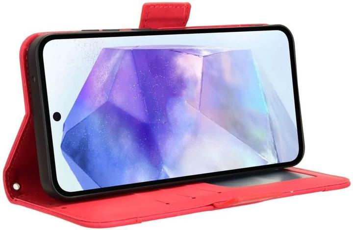 Actual product image Cover-Discount Galaxy A55 - Case with many card slots red (Samsung Galaxy A55)