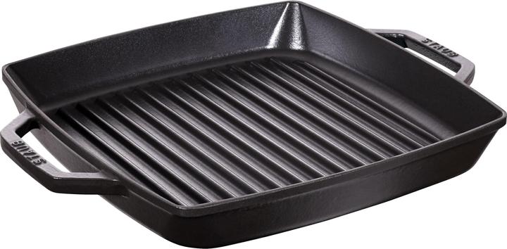 Staub American grill pan square, black, 28x28 cm (28 cm, Grill pan, Cast iron)