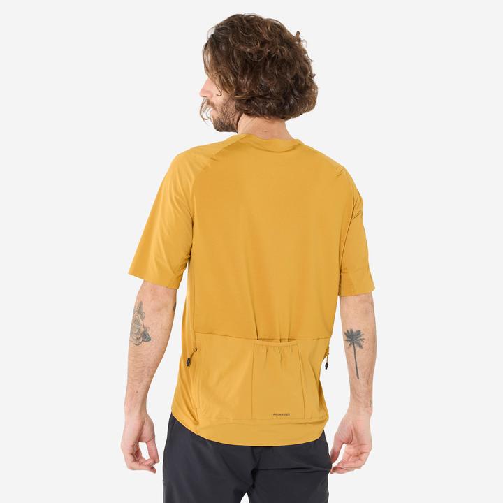 Image du produit Rockrider Maillot vélo manche courte homme cargo, Ocre (XXL)
