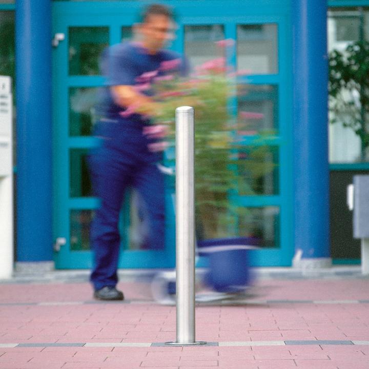 Produktbild Moravia Edelstahl-Poller MILANO Ø 76 mm INOX Mit gepresster Kappe, gewölbt