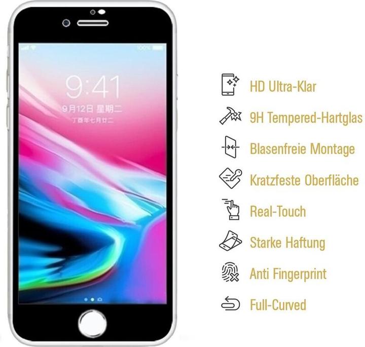 Produktbild Protectorking 1x echtes Tempered 9H Panzerhartglas 3D KLAR (1 Stück, Apple iPhone 6)