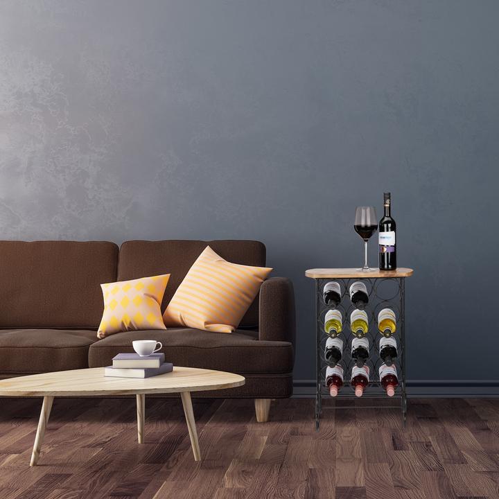 Actual product image Relaxdays Designer Wine Rack for 12 Bottles (46 x 37 x 64 cm, 12 Fl.)
