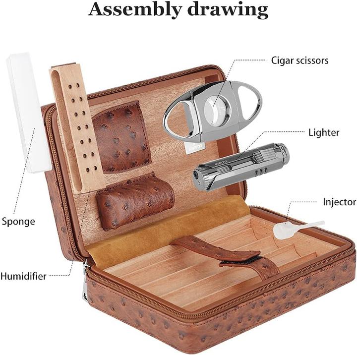 Produktbild Pipita Tragbarer Reise-Humidore, Braun (4)