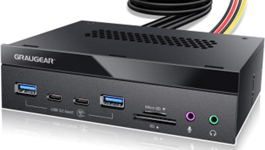 Immagine prodotto Graugear Pannello frontale multiplo a 4 pieghe + lettore di schede USB, SD, Micro (USB-C, 4 Porti)