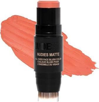 Actual product image Nudestix Nudies Matte Cream Blush 3-in-1 All Over Face Colour for Cheeks Eyes and Lips with Blending Brush Sa (Salty Siren)