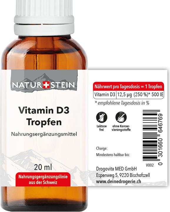 Nutritional values and ingredients Naturstein D3 (1 Piece, Oil, 63 g)