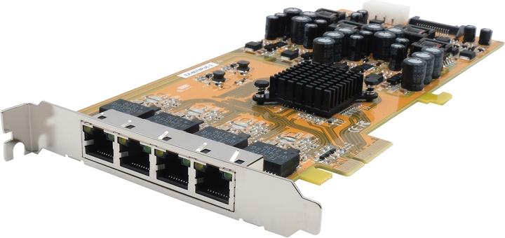 Exsys Scheda PCI-EXPRESS Quad Ethernet 4xG. Porte 4xGigabit, supportate da PoE (PCI-E x1)