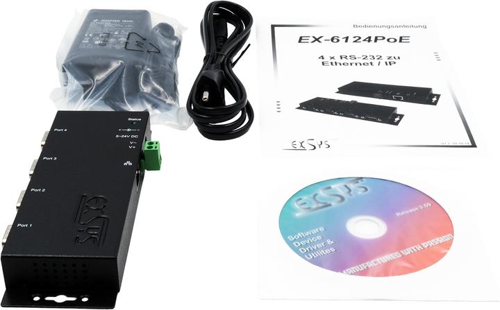 Actual product image Exsys EX-6124PoE Serial Device Server