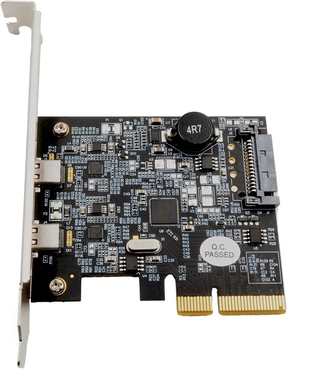 Actual product image Exsys GmbH 2 Port USB 3.2 Gen2 PCIe (x4) Card with 2x C™ Connector (Asmedia)