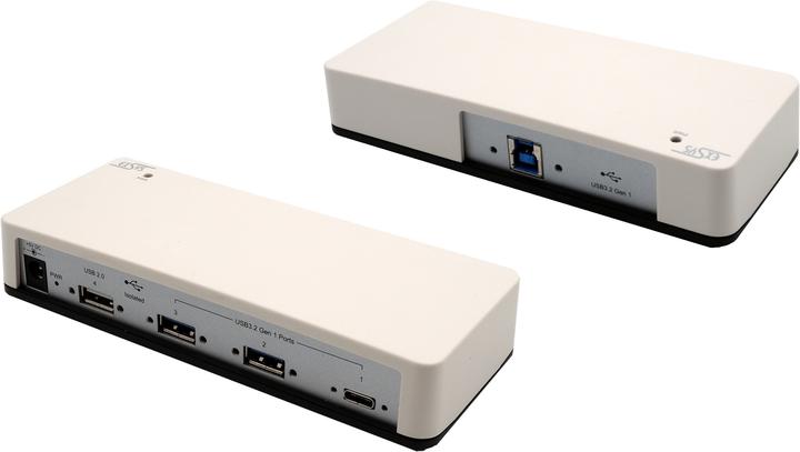 Exsys USB 3.2 HUB 4-Port inkl.Netzt. 12V/3 15KV ESD Surge Protection & 3KV Opto (USB-B, 4 Ports)