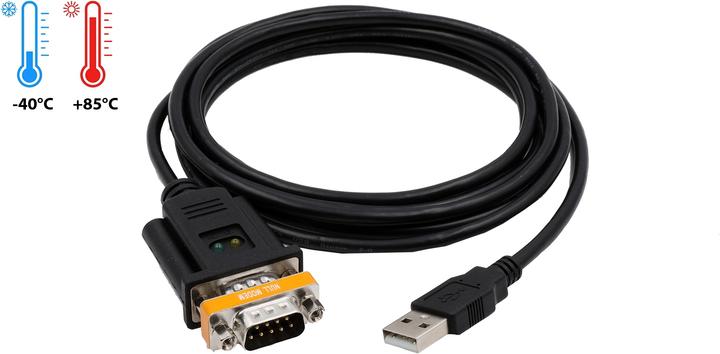 Actual product image Exsys GmbH USB 2.0 to 1S Serial RS-232 Port for -40°C to +85°C (FTDI Chip-Set) (2.50 m)