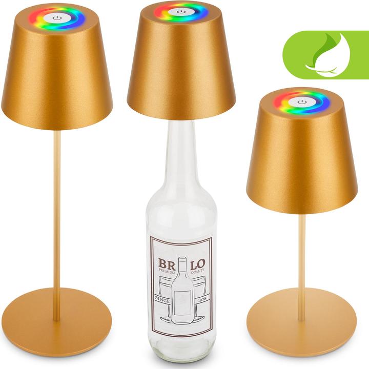 Image du produit Briloner RGB/W Accu lampe de table, IP44, 2,5W, couleur or incl. bottle cap