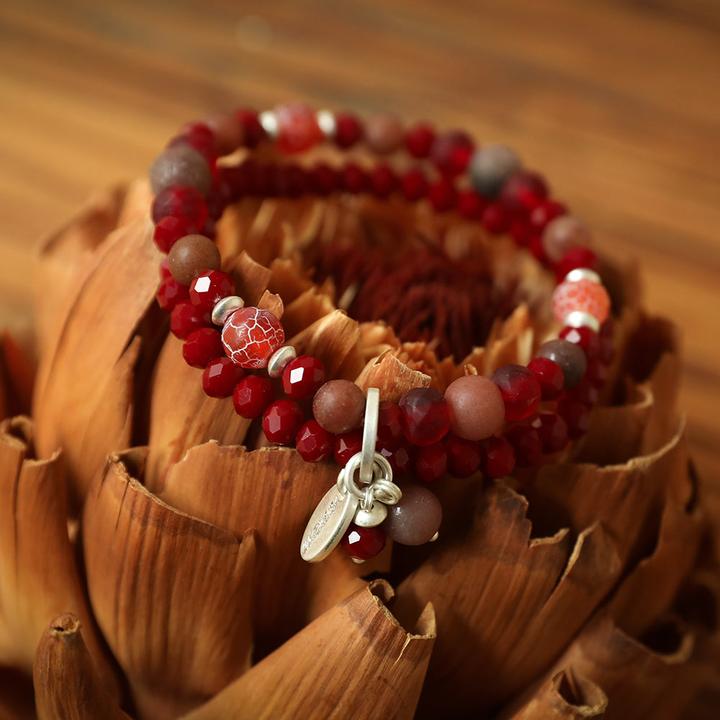 Immagine prodotto Andreani Bracciale con amazzonite autentica (80 cm, Pietre, Nude, Vetro, Marrone, Metallo)