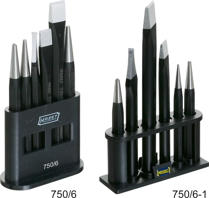 Produktbild HAZET Meissel, ∙ Durchtreiber, ∙ Körner Satz 750/6-1 ∙ Anzahl Werkzeuge: 6