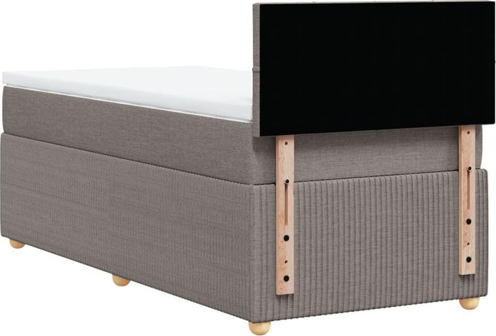 Produktbild VidaXL Boxspringbett Polsterbett Bett Einzelbett Matratze Taupe 80x200cm Stoff (80 x 200 cm, 80 x 200 cm)