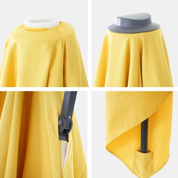 Produktbild Swisshandel24 Bezug für Luxus-Ampelschirm, Sonnenschirmbezug Ersatzbezug, 3x3m (Ø4,24m) Polyester 2,7kg gelb (2.95 m)