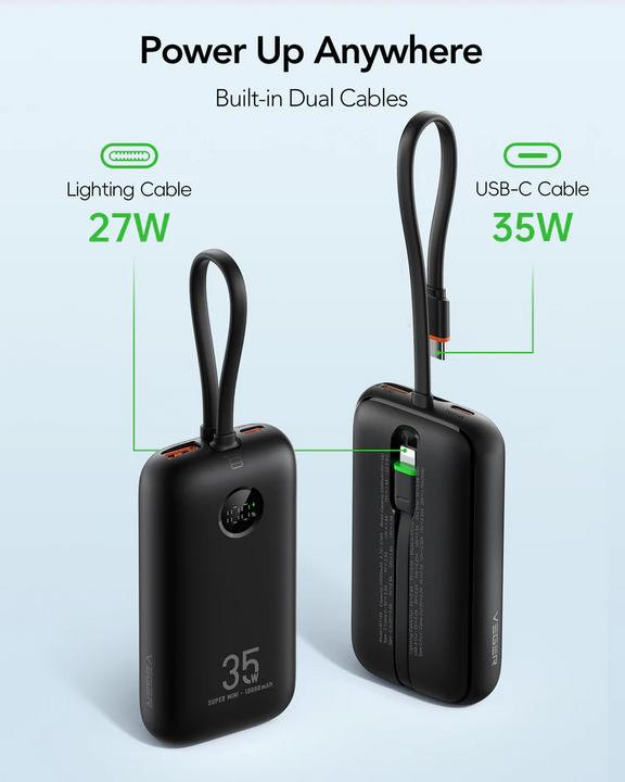 Actual product image Veger W1188 (10000 mAh, 35 W, 37 Wh)