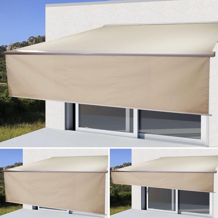 Produktbild Mendler Elektrische Kassetten-Markise, Vollkassette, 5x3m ausfahrbarer Volant Acryl Creme - 19591 (5 m)