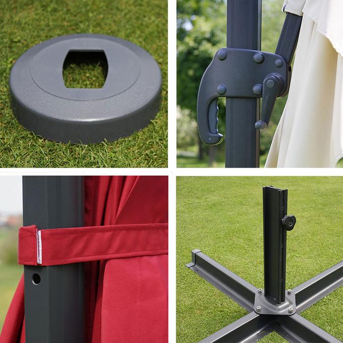 Produktbild Swisshandel24 Gastronomie-Ampelschirm, Sonnenschirm, 3x4m (Ø5m) Polyester/Alu 26kg türkis mit Ständer, drehbar