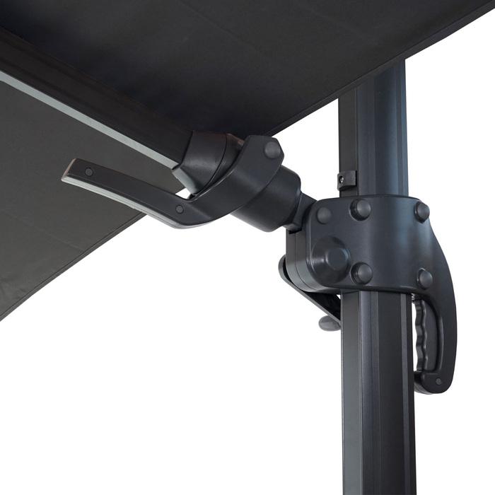 Produktbild Swisshandel24 Gastronomie-Ampelschirm, 3x4m (Ø5m) schwenkbar, Polyester/Alu 26kg anthrazit mit Ständer (3 m)