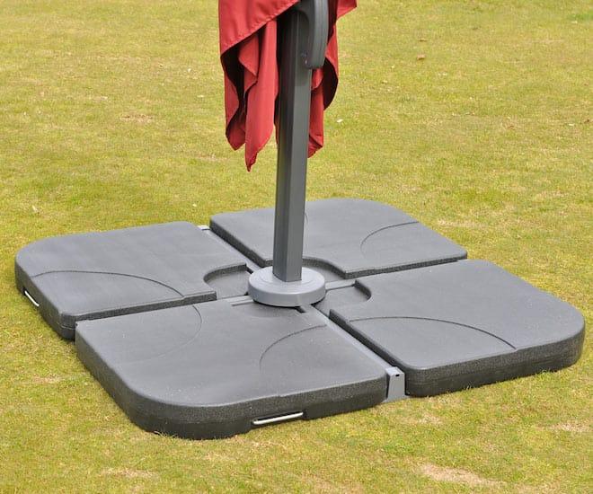 Produktbild Swisshandel24 Gastronomie-Ampelschirm, Sonnenschirm, 3x3m (Ø4,24m) Polyester/Alu 23kg - anthrazit mit Ständer (3 m)