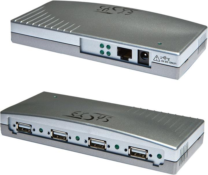 Actual product image Exsys Ethernet 1Gigabit to 4 x USB 2.0